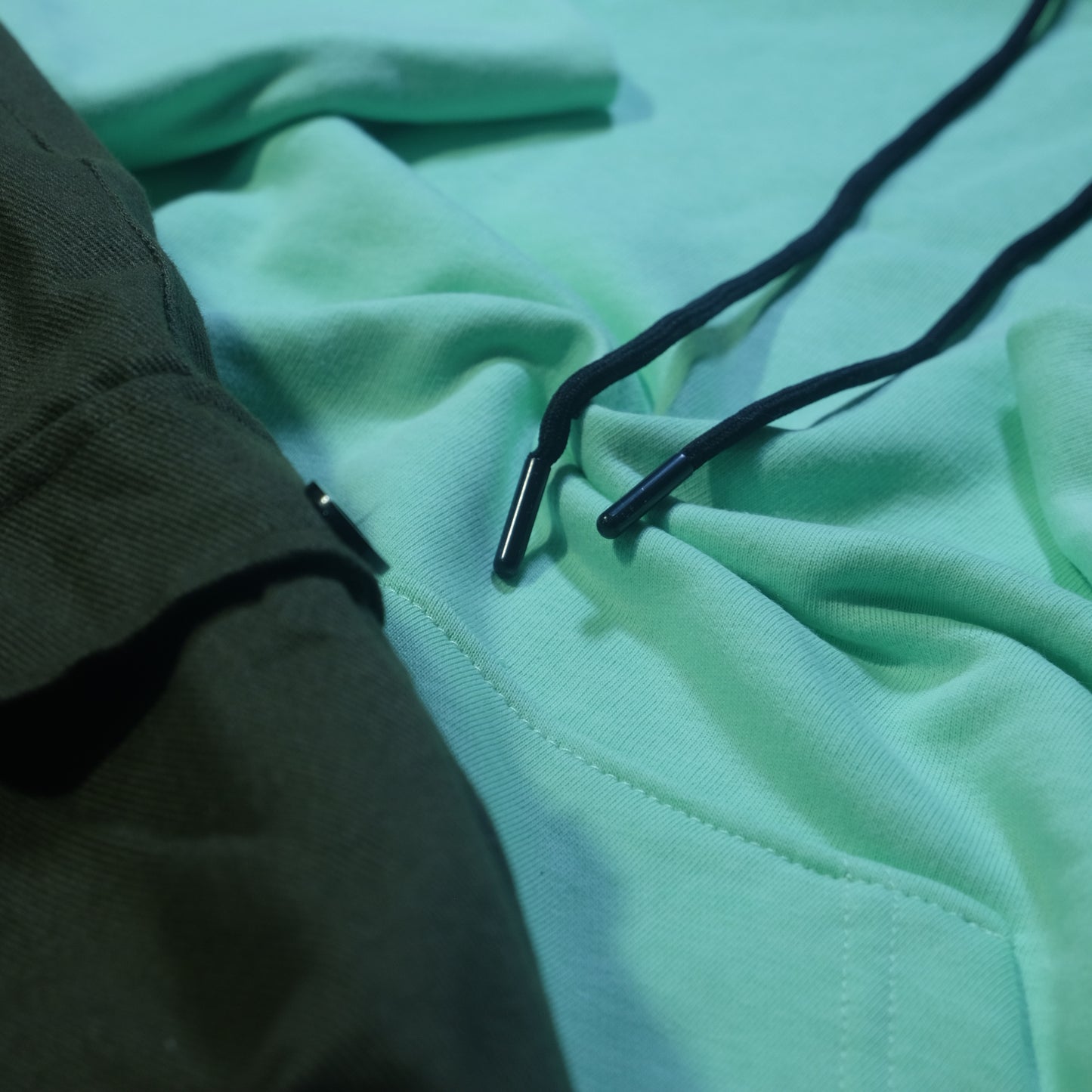 Ensemble Cargo Kaki Fonce+ Capuche Cotton Vert Anise