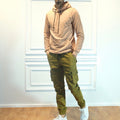Ensemble Cargo Kaki Olive + Capuche Cotton Beige