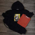 Ensemble Enfant 3 Pieces Capuche Bleu Nuit Naro + jogging Cargo Bleu Nuit + T-Shirt Rouge Brique