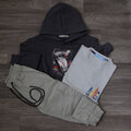 Ensemble Enfant 3 Pieces Capuche Gris Nardo Sky + Cargo Gris Clair + T-Shirt Gris Clair Kelmo