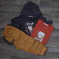 Ensemble Enfant 3 Pieces Capuche Gris Nardo Sky + Cargo Motard + T-Shirt  Rouge Briq Naro
