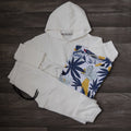 Ensemble Enfant 3 Pieces Survetement Blanc + T-Shirt Fleure