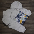 Ensemble Enfant 3 Pieces Survetement Gris Chine + T-Shirt Fleure