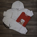 Ensemble Enfant 3 Pieces Survetement Gris Chine + T-Shirt Rouge Brique Nika
