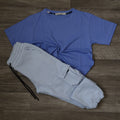 Ensemble Enfant Jogging Cargo Bleu Ciel + T-Shirt Bleu Indigo