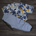 Ensemble Enfant Jogging Cargo Bleu Ciel + T-Shirt Fleure