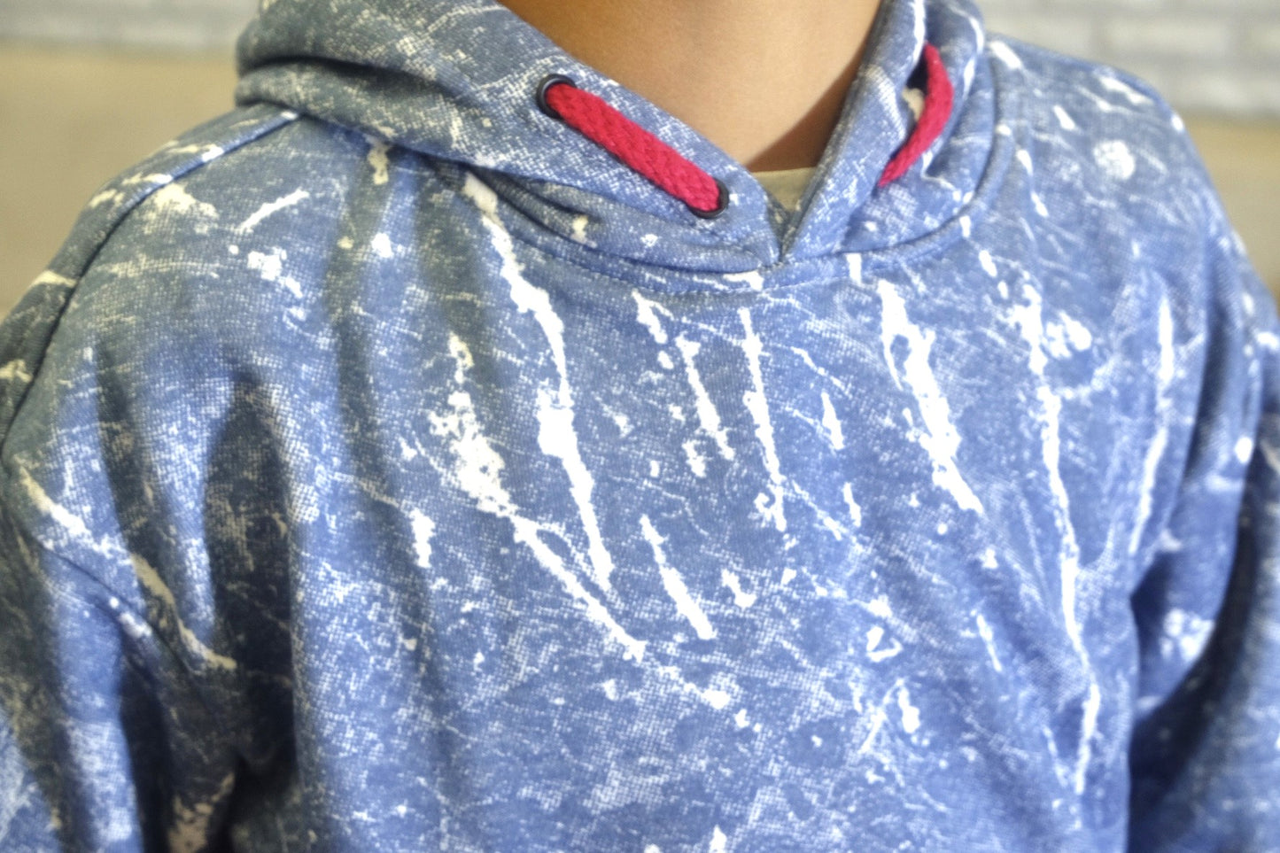 Ensemble Enfant Pantalon Cargo Motard +Sweat a Capuche Camouflage Bleu Ciel