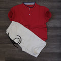 Ensemble Enfant Short Beige + Polo Rouge