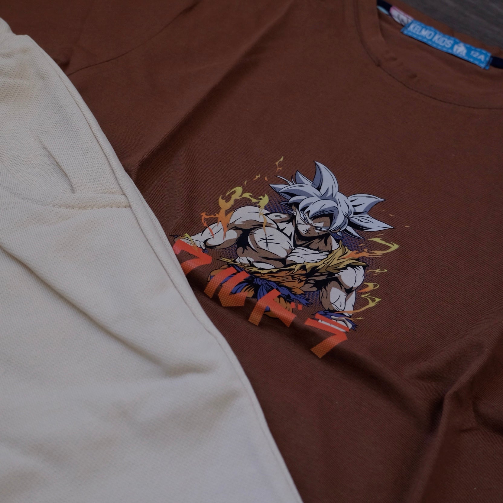 Ensemble Enfant Short Beige + T-Shirt Marron Gog