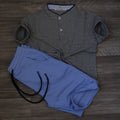 Ensemble Enfant Short Ciel Fonce + Polo Gris Chine