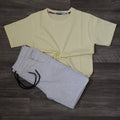 Ensemble Enfant Short Gris Chine  + T-Shirt Juane Poussin