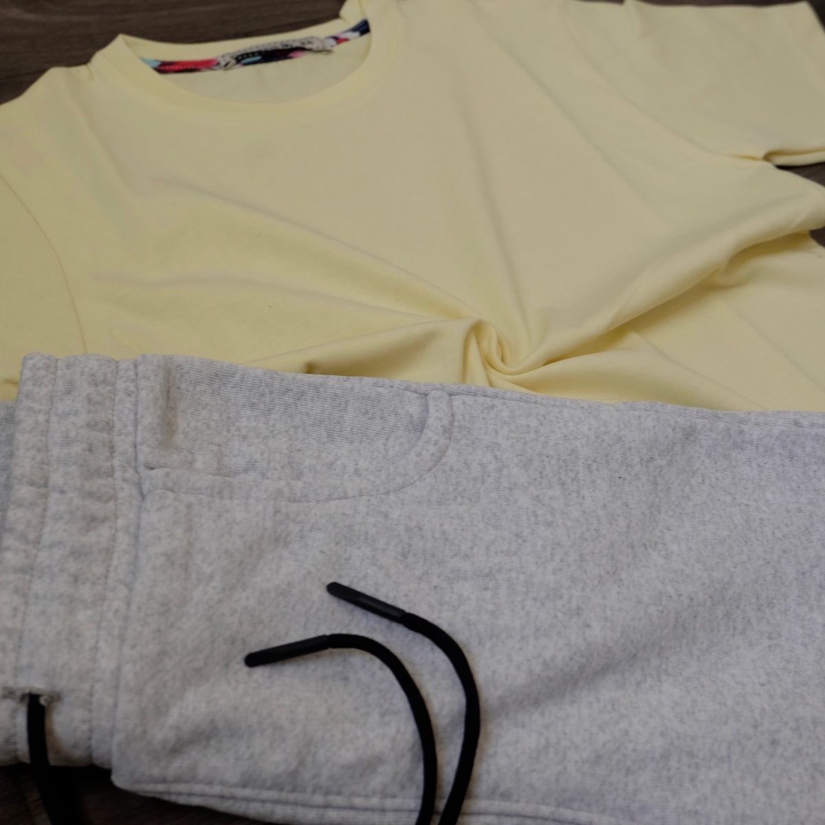 Ensemble Enfant Short Gris Chine  + T-Shirt Juane Poussin