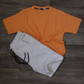 Ensemble Enfant Short Gris Chine  + T-Shirt Orange