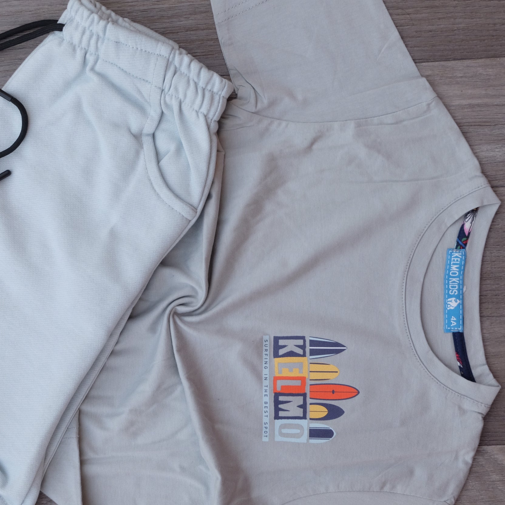 Ensemble Enfant Short Gris Clair + T-Shirt Gris Clair