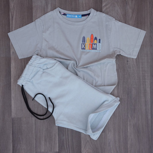 Ensemble Enfant Short Gris Clair + T-Shirt Gris Clair