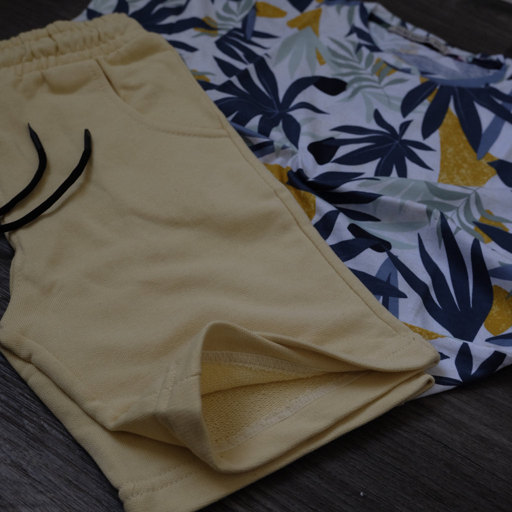 Ensemble Enfant Short Juane Poussin + T-Shirt Fleure