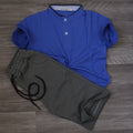 Ensemble Enfant Short Kaki Fonce + Polo Bleu Roi