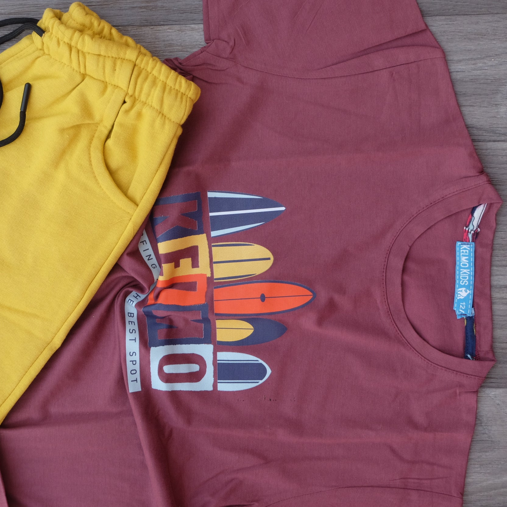 Ensemble Enfant Short Motard + T-Shirt Grenat