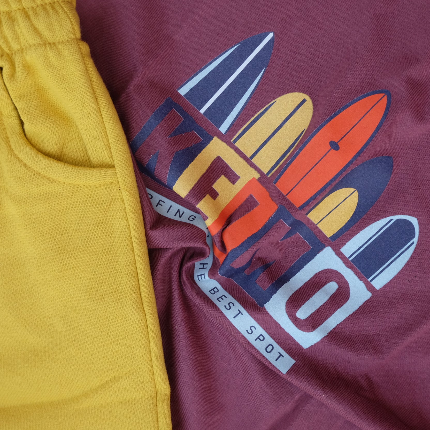 Ensemble Enfant Short Motard + T-Shirt Grenat