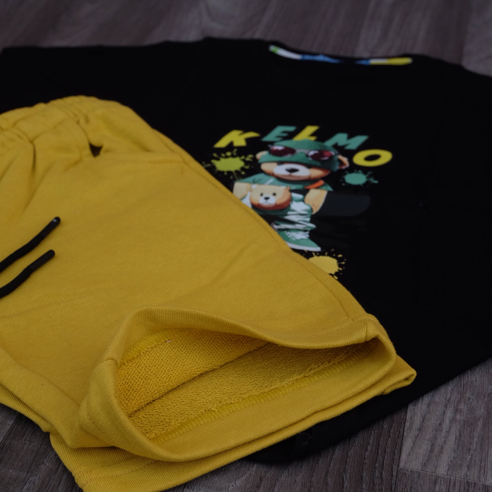 Ensemble Enfant Short Motard + T-Shirt Noir