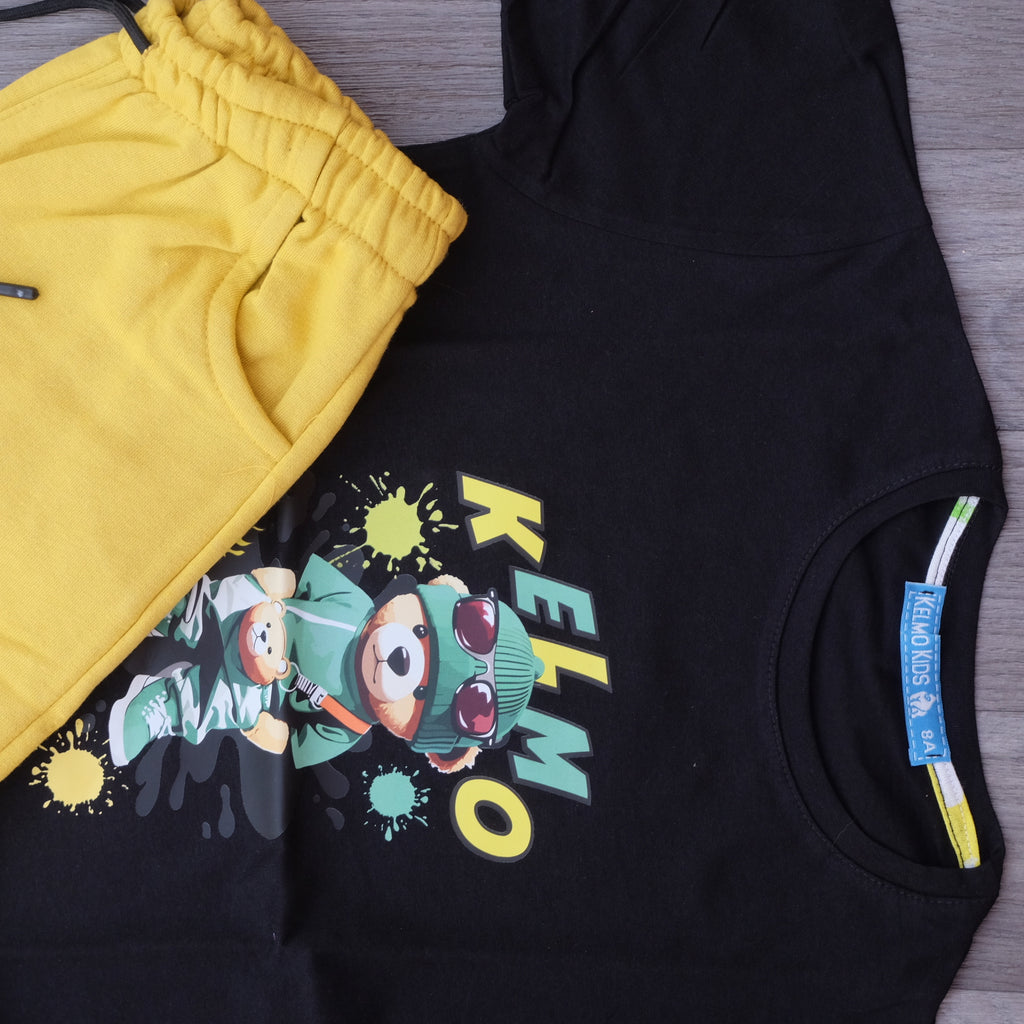 Ensemble Enfant Short Motard + T-Shirt Noir