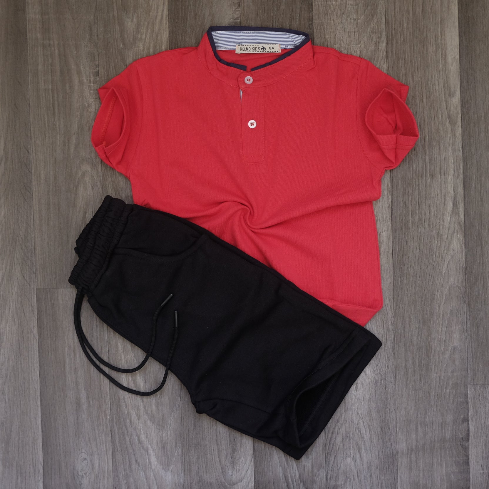Ensemble Enfant Short Noir + Polo Rouge