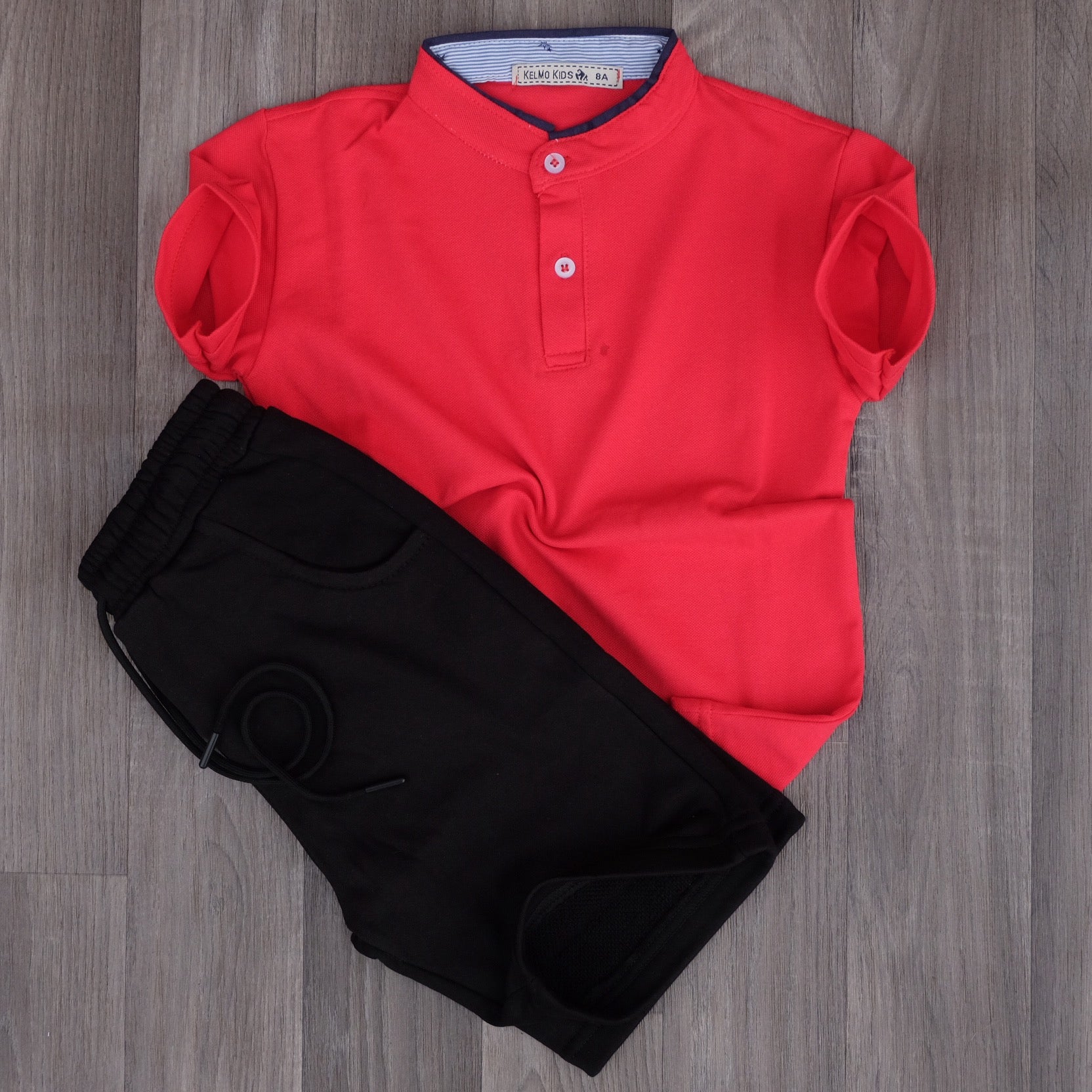 Ensemble Enfant Short Noir + Polo Rouge