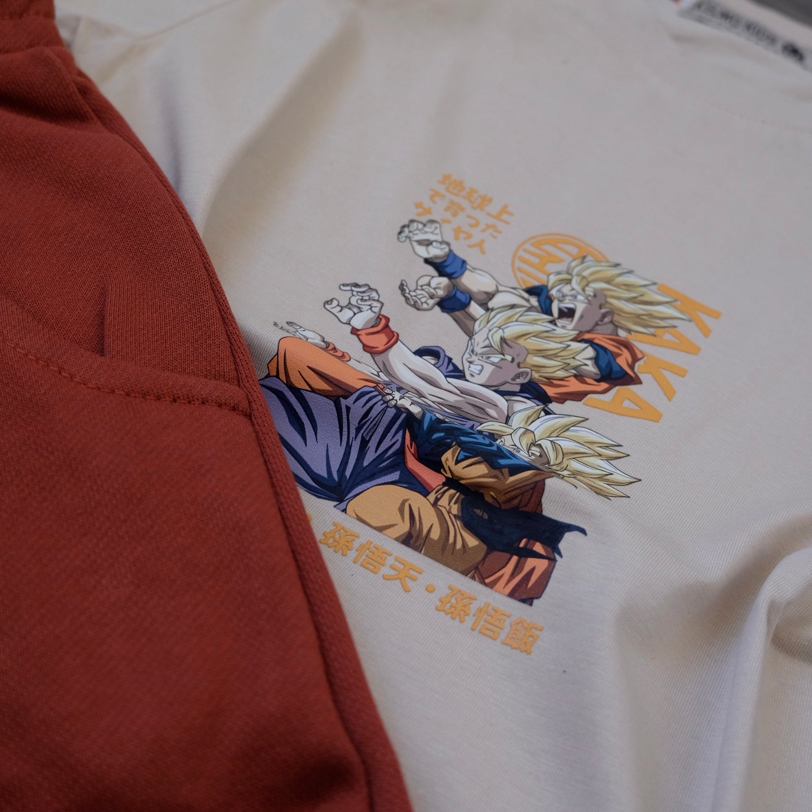 Ensemble Enfant Short Rouge Brique + T-Shirt Beige Gog