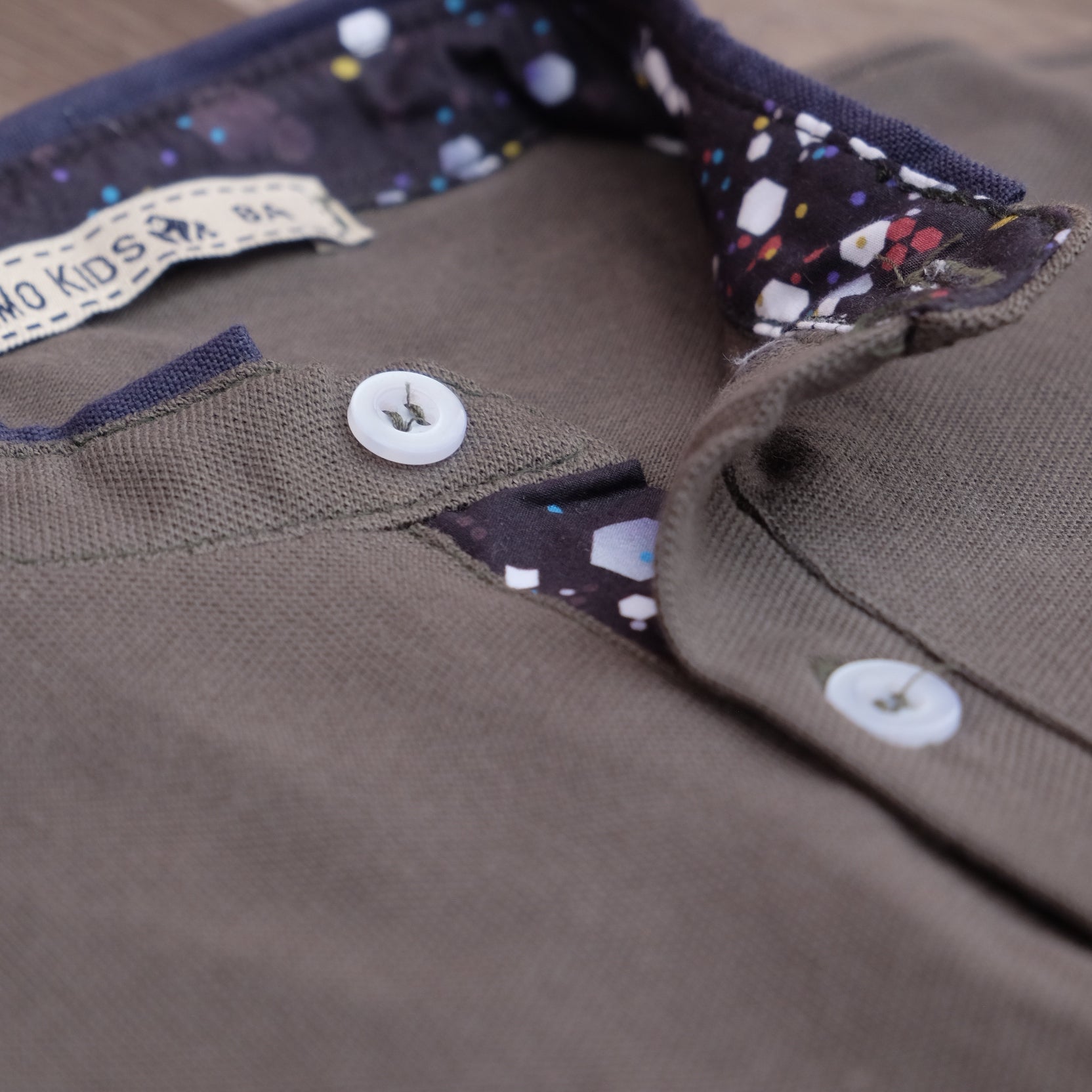 Ensemble Enfant Short Vert Asperge + Polo Gris Fonce