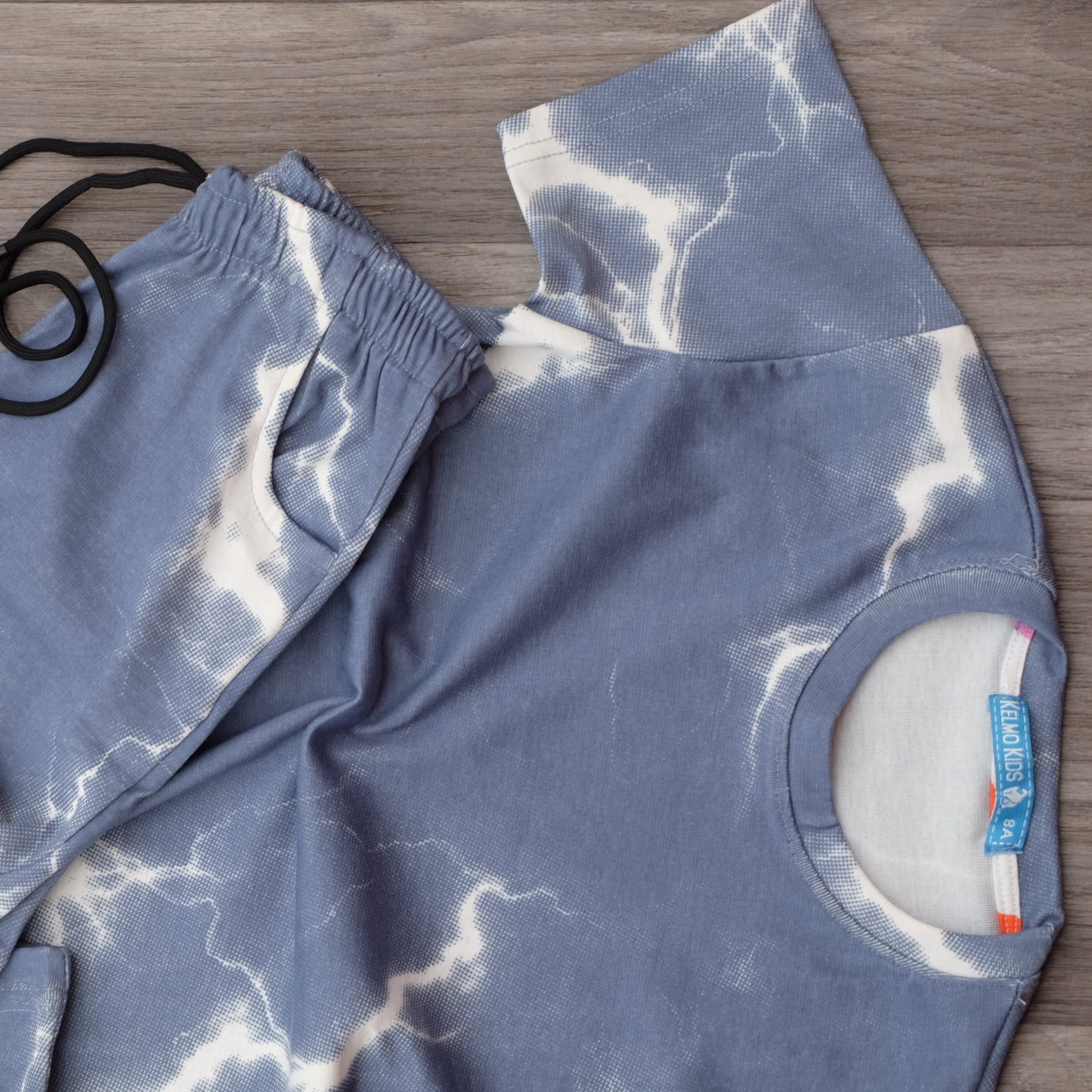 Ensemble Enfant tie dai Bleu Indigo - Short + T-shirt