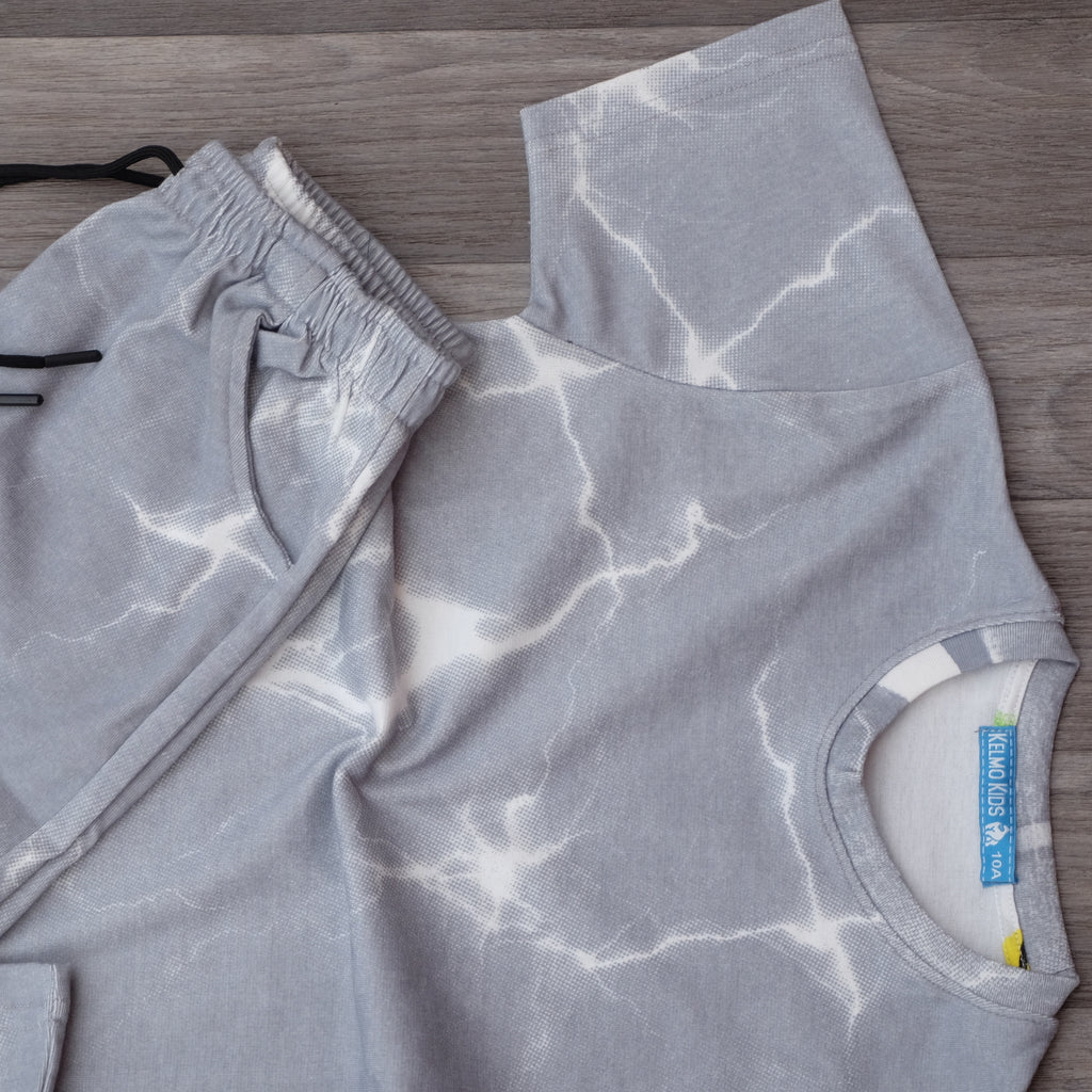 Ensemble Enfant tie dai gris - Short + T-shirt