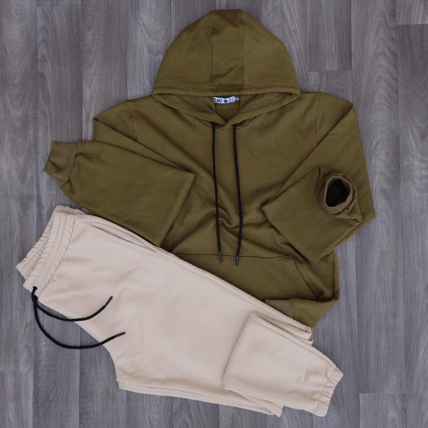 Ensemble Jogging Beige+ Capuche Cotton Kaki