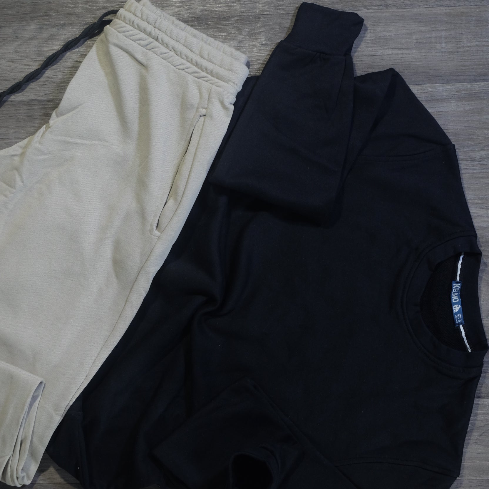 Ensemble Jogging Beige + Sweat Noir