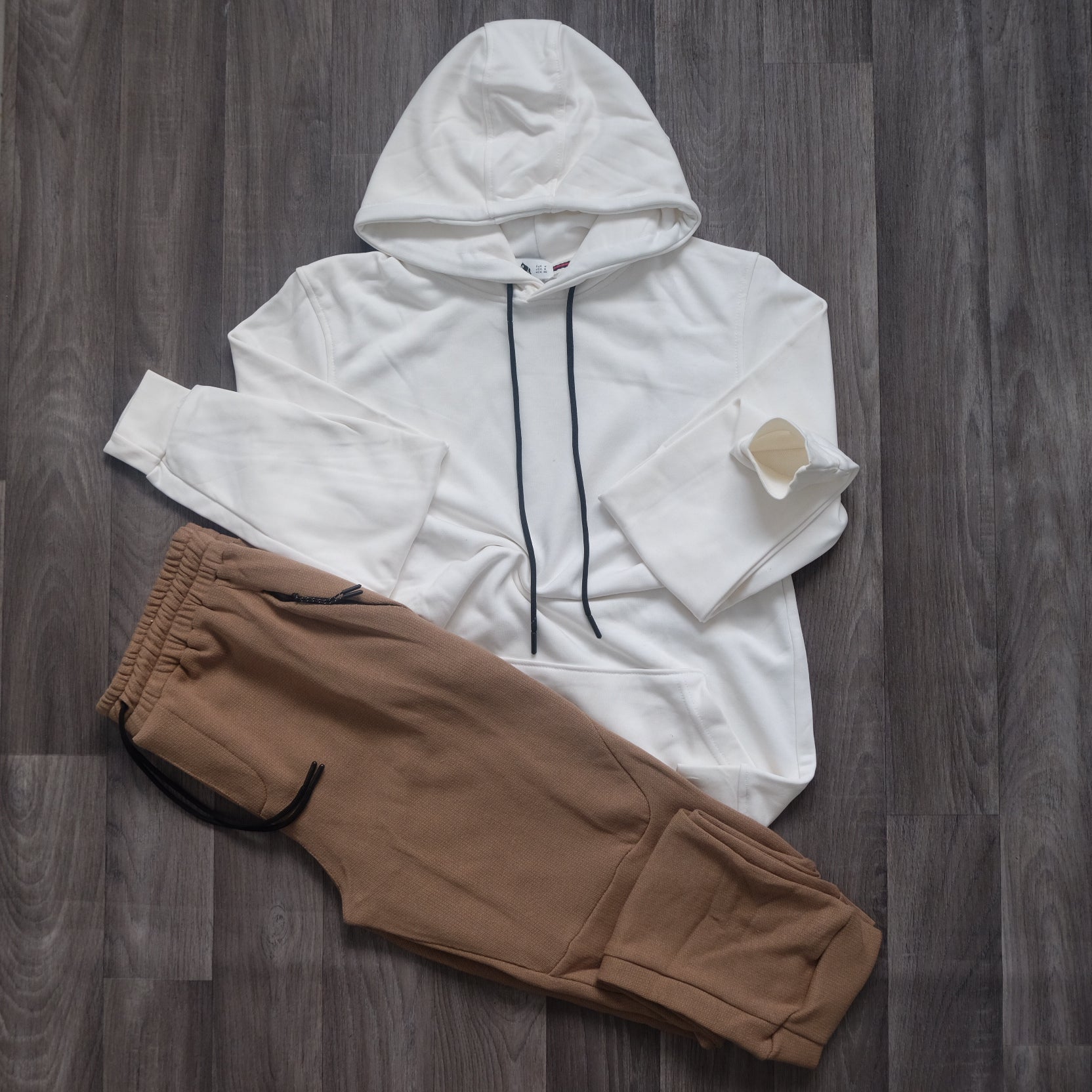 Ensemble Jogging  Beska Beige + Capuche Cotton Blanc