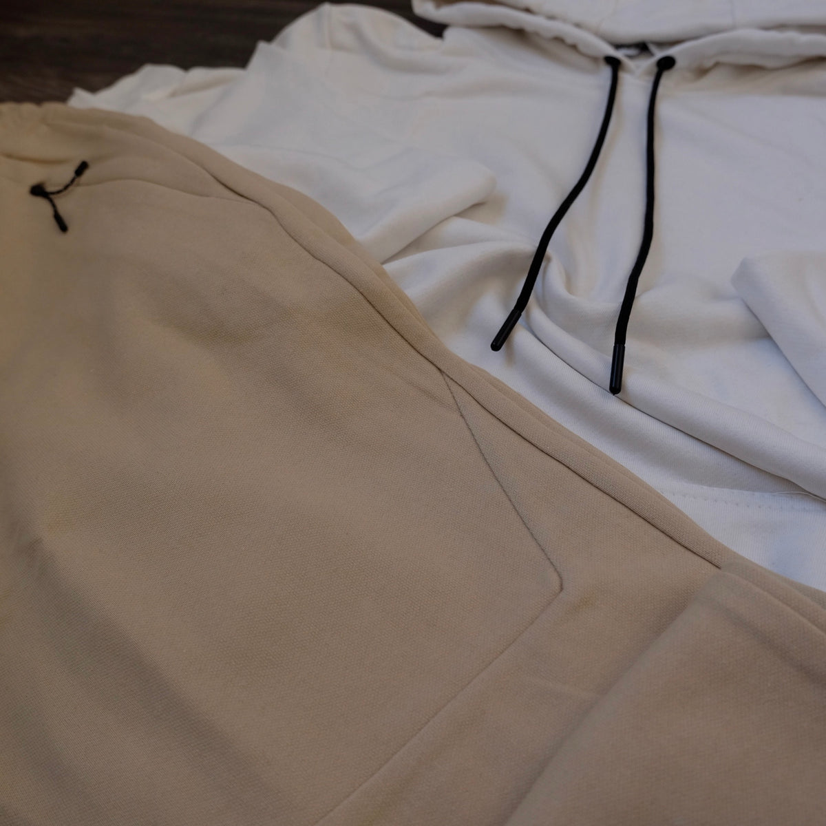 Ensemble Jogging  Beska Beige + Capuche Cotton Blanc