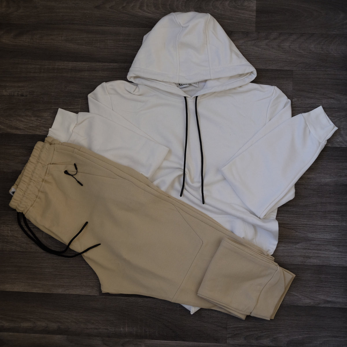 Ensemble Jogging  Beska Beige + Capuche Cotton Blanc