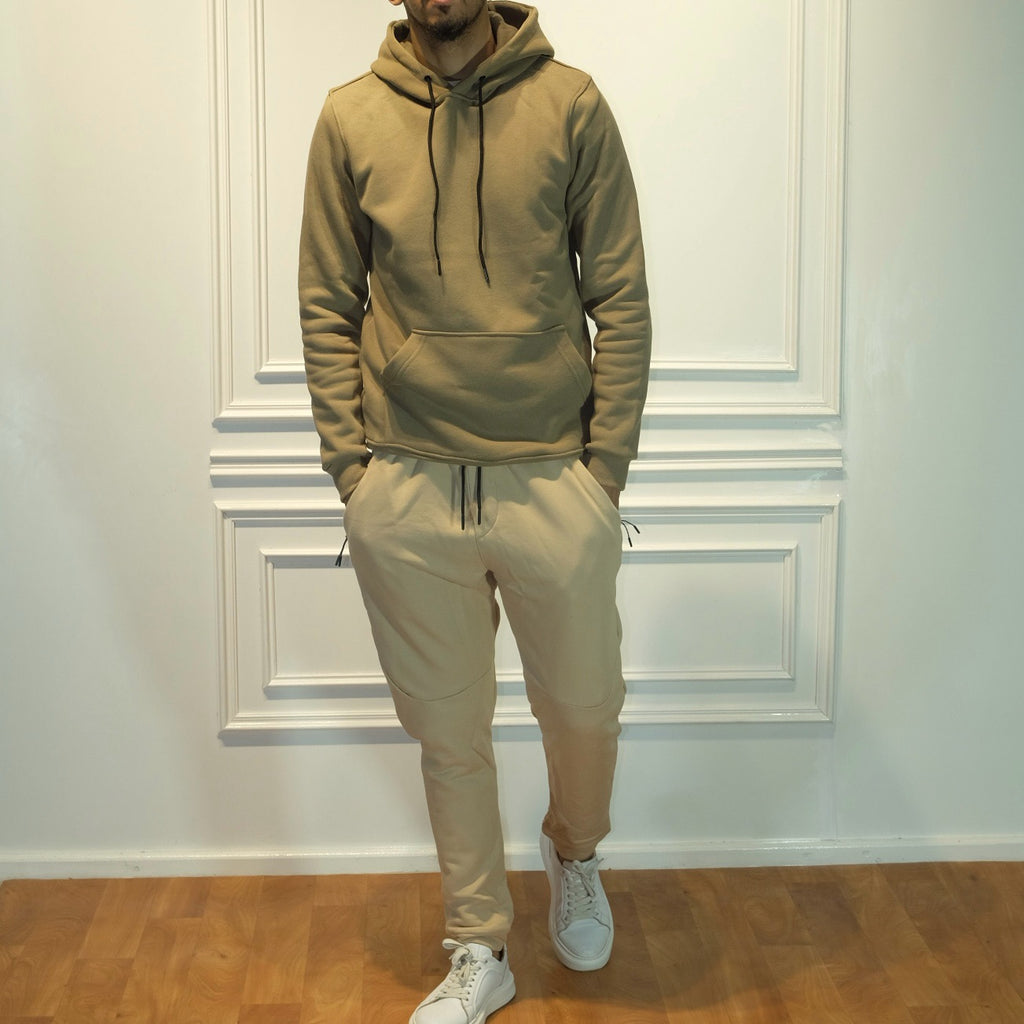 Ensemble Jogging  Beska Beige + Capuche Cotton Kaki Clair