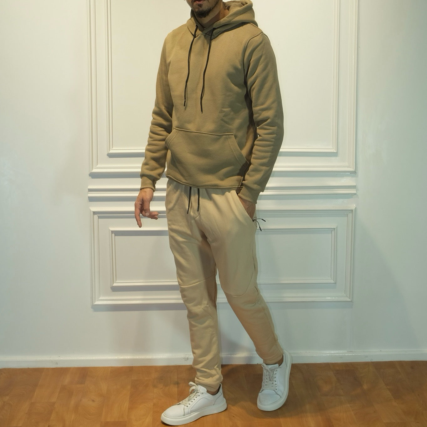 Ensemble Jogging  Beska Beige + Capuche Cotton Kaki Clair