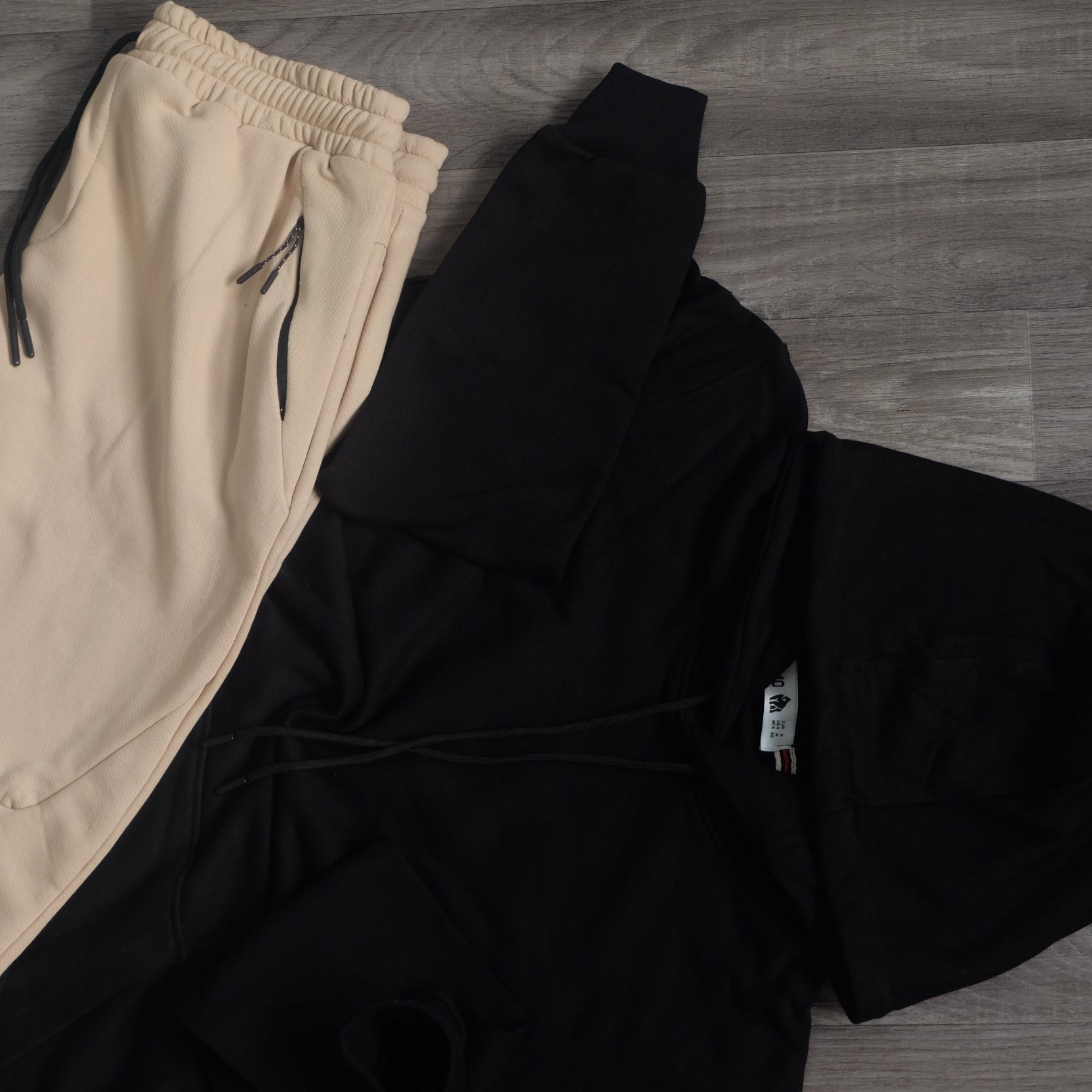 Ensemble Jogging  Beska Beige + Capuche Cotton Noir