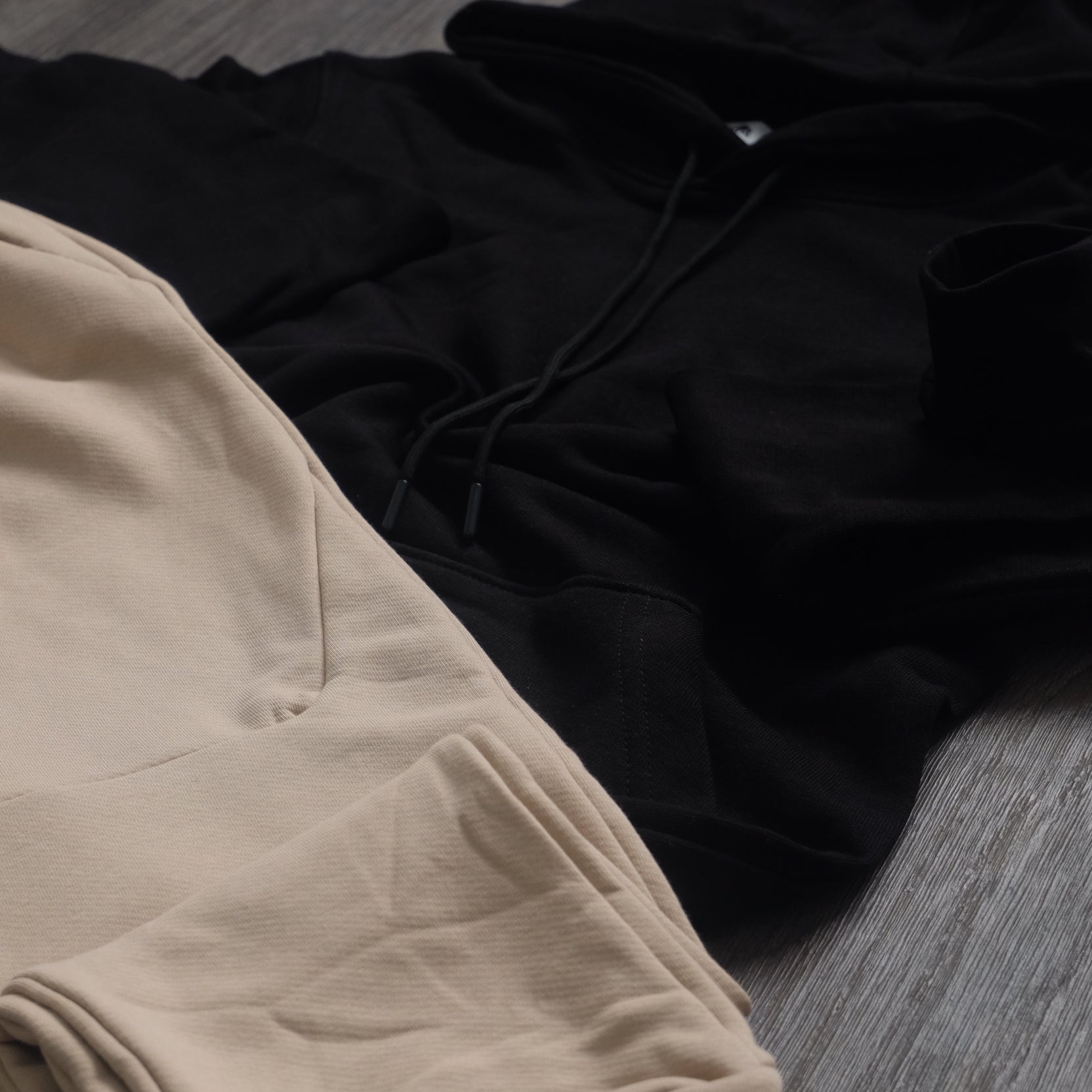 Ensemble Jogging  Beska Beige + Capuche Cotton Noir