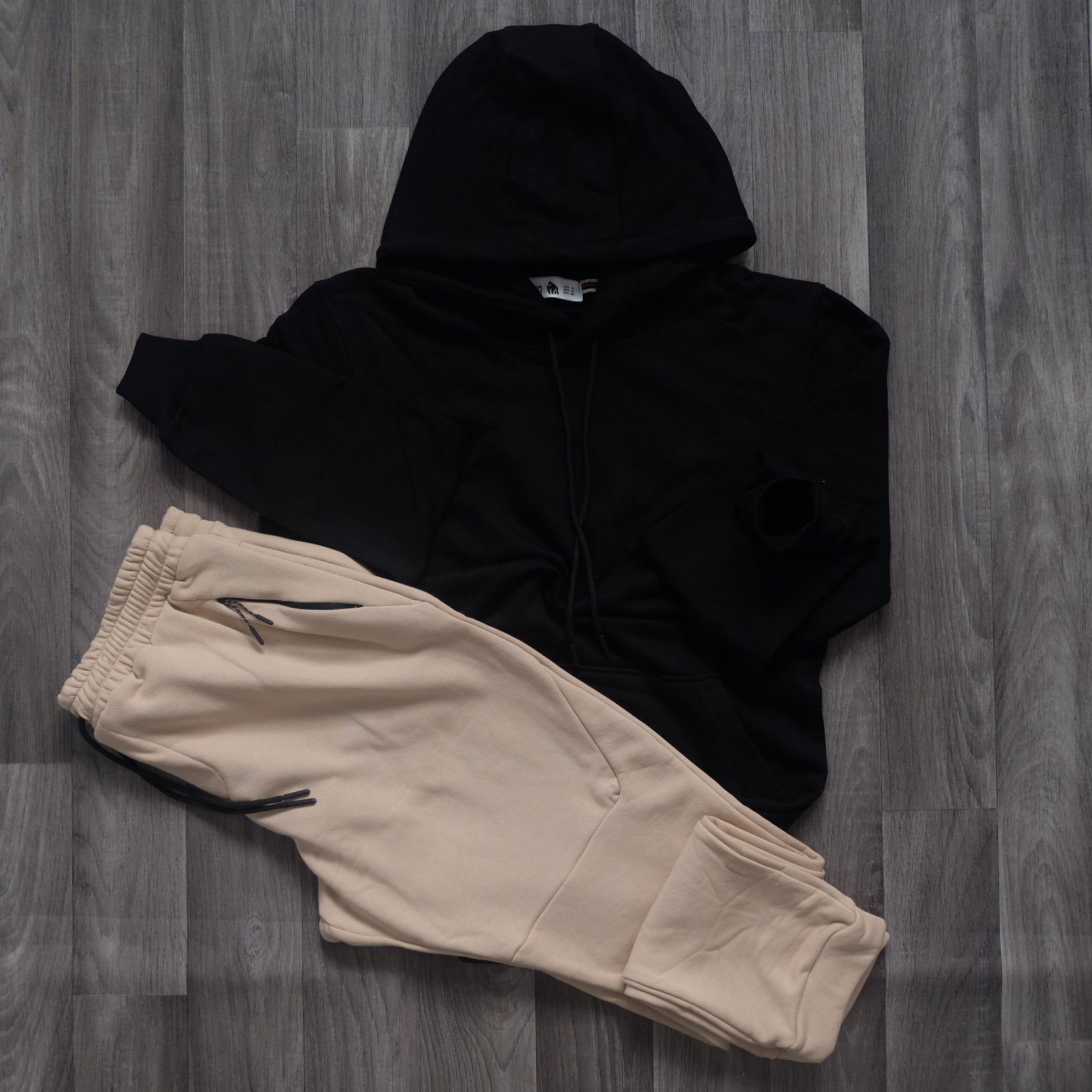 Ensemble Jogging  Beska Beige + Capuche Cotton Noir