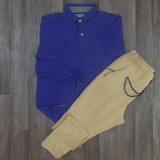 Ensemble Jogging Beska Beige + Polo Mauve Fonce