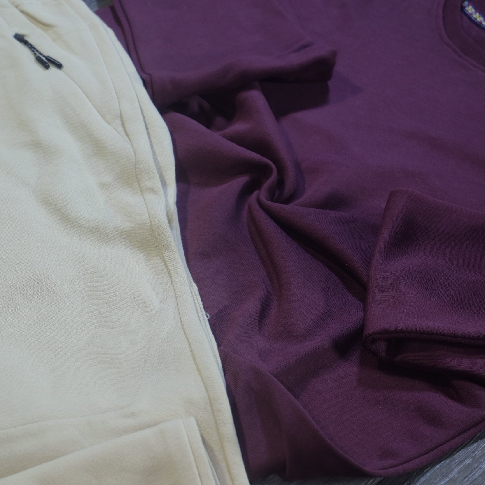 Ensemble Jogging  Beska Beige + Sweat Grenat