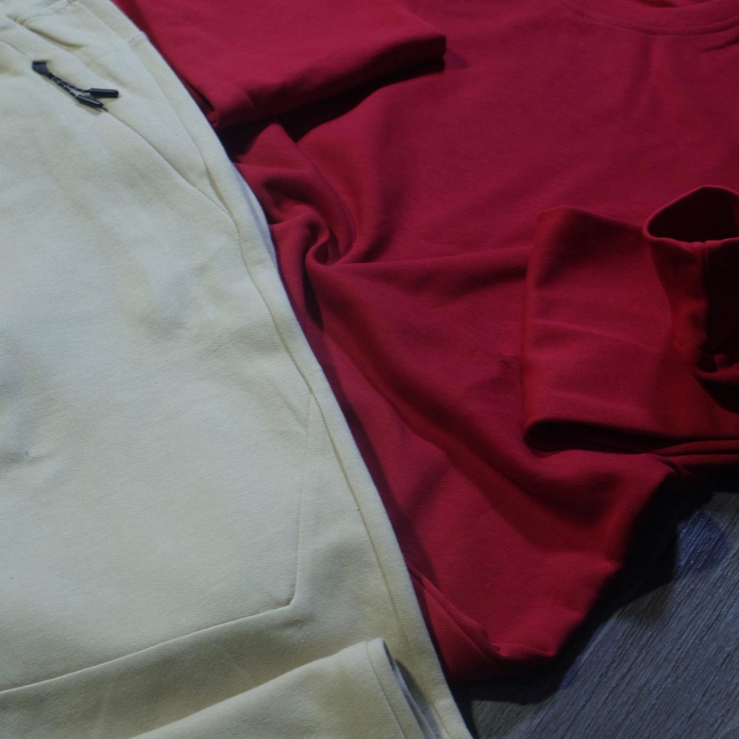 Ensemble Jogging  Beska Beige + Sweat Rouge