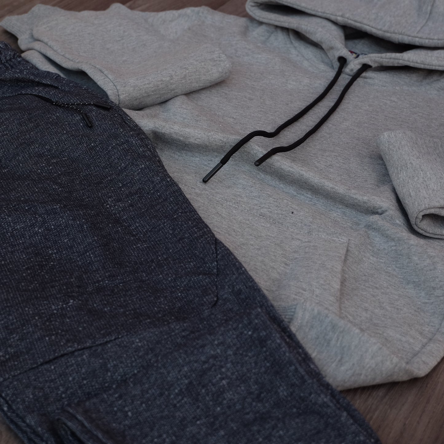 Ensemble Jogging  Beska Bleu Chine + Capuche Cotton Gris Chine