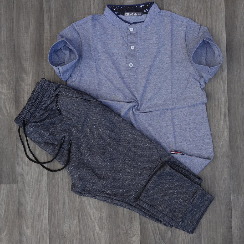 Ensemble Jogging Beska Bleu Chine + Polo mao Bleu Chine
