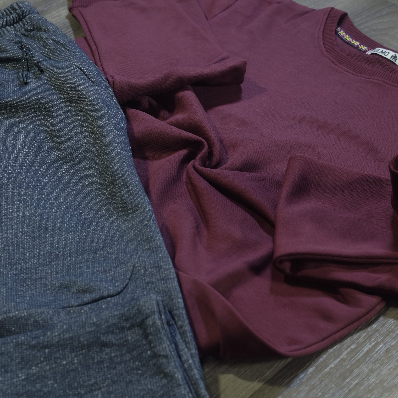 Ensemble Jogging  Beska Bleu Chine + Sweat Grenat