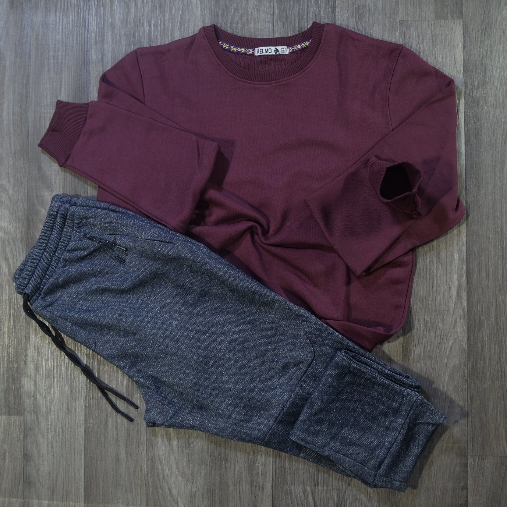 Ensemble Jogging  Beska Bleu Chine + Sweat Grenat