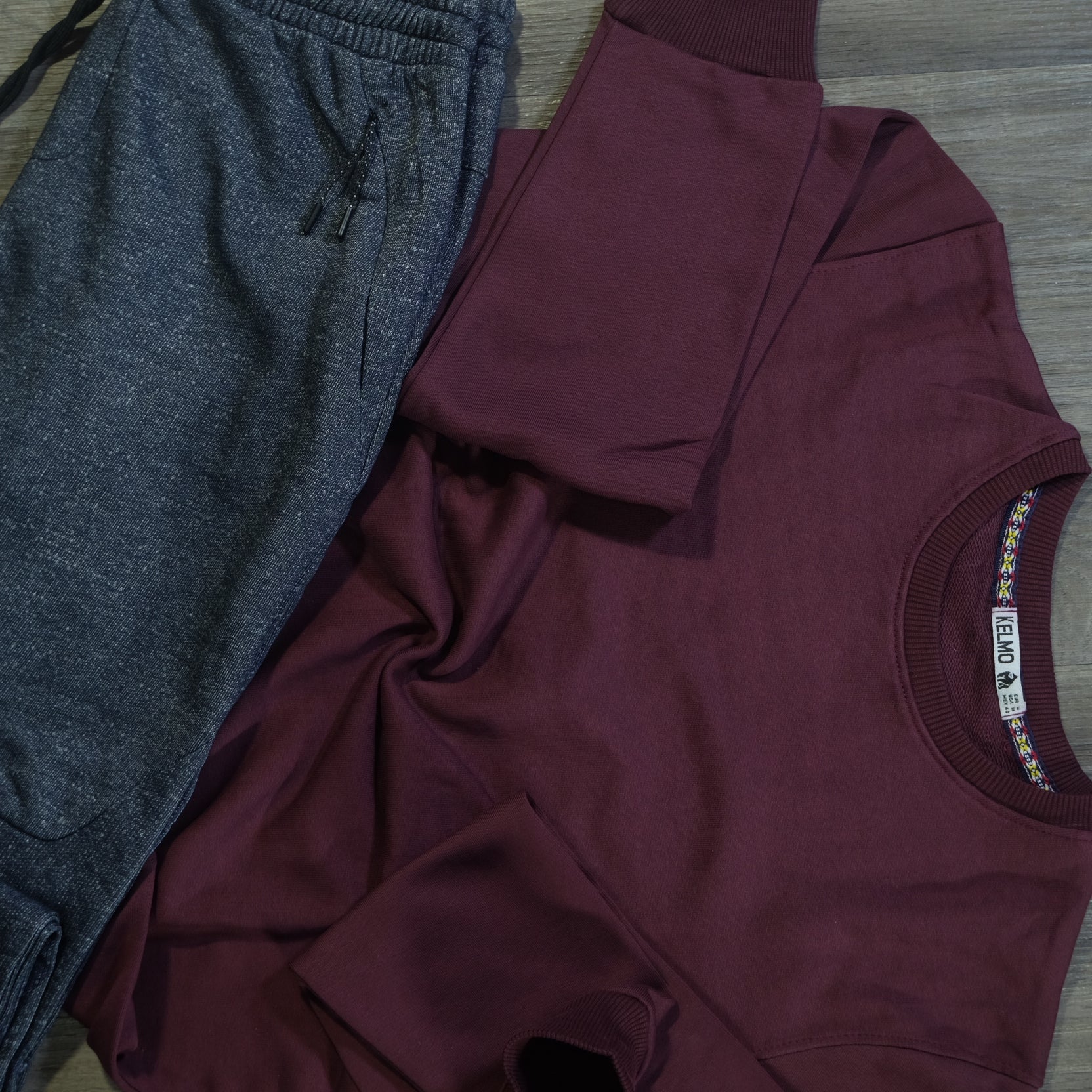 Ensemble Jogging  Beska Bleu Chine + Sweat Grenat