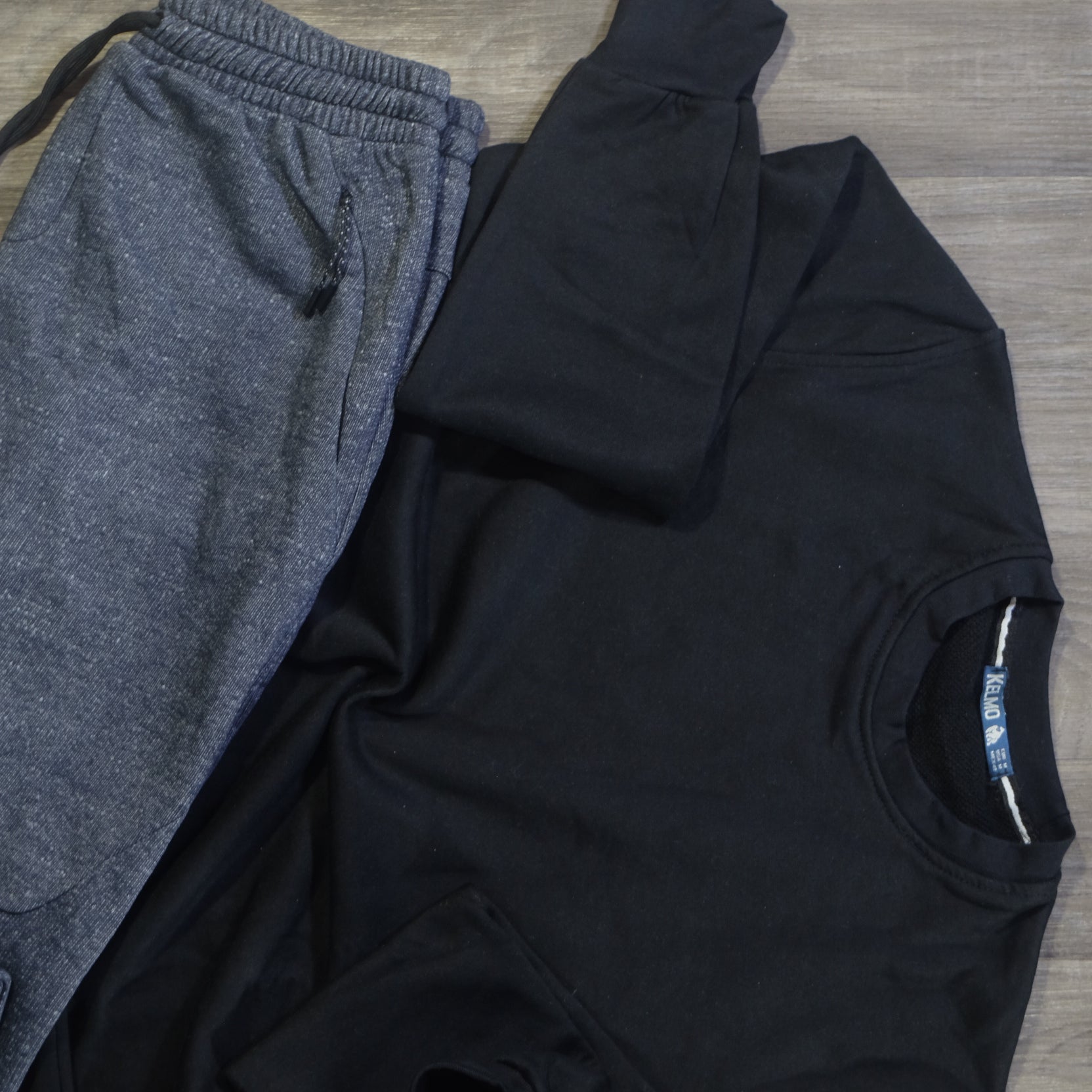 Ensemble Jogging  Beska Bleu Chine + Sweat Noir
